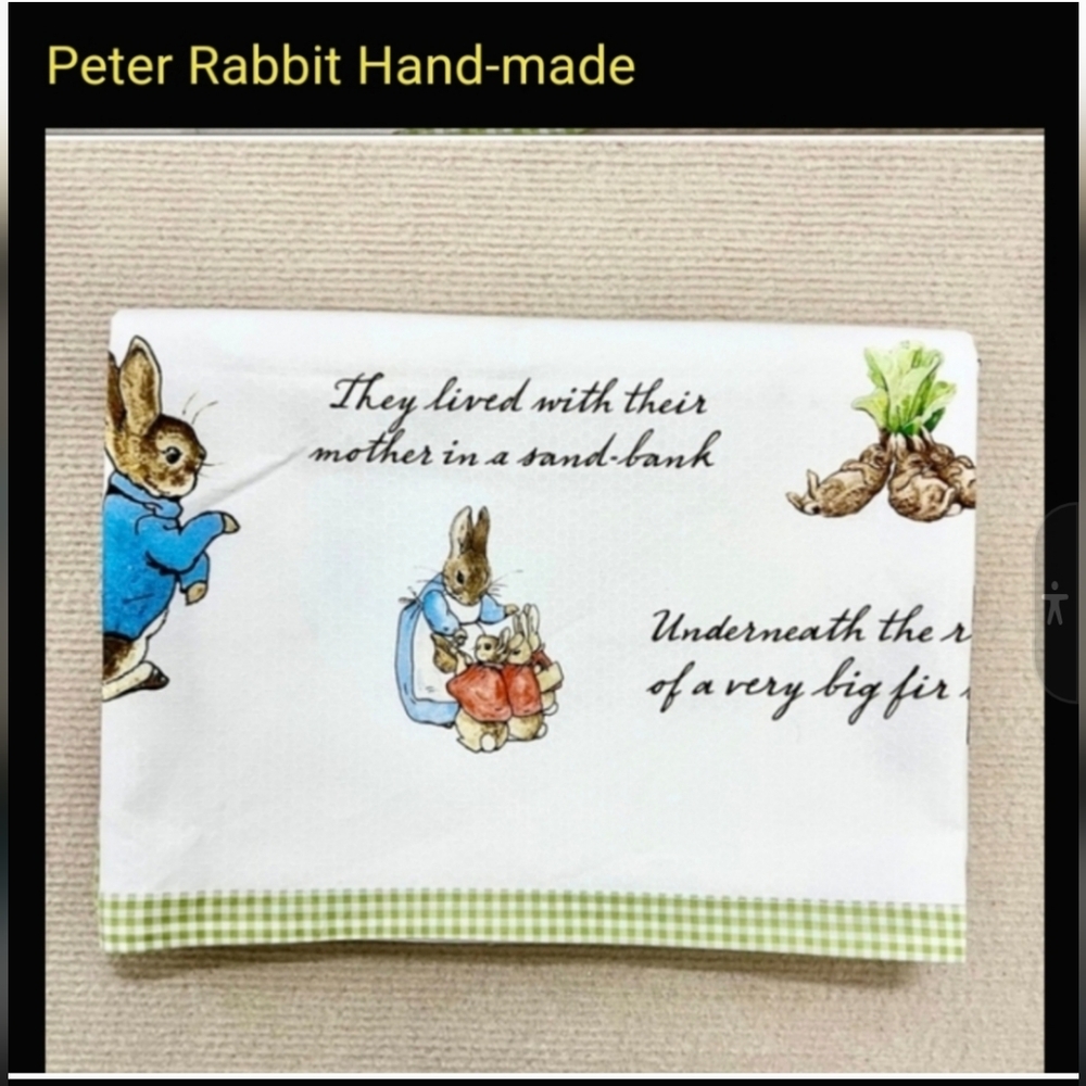 NEW Beatrix Potter Garden tablecloth Cotton Peter Rabbit handmade - Picture 9 of 12